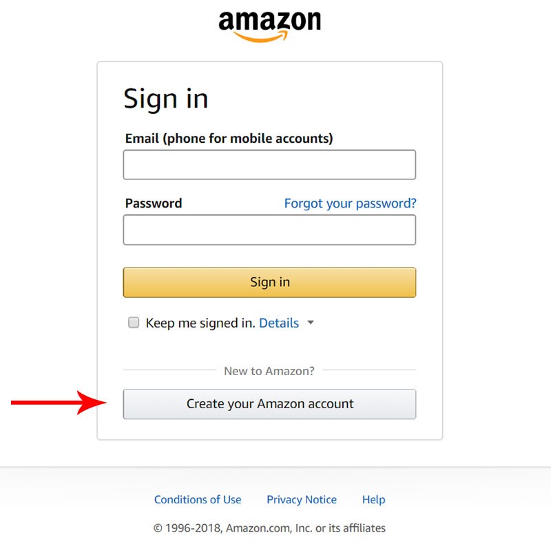 Create a free Amazon affiliate account - Step 2